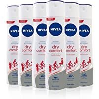 NIVEA Dry Comfort en pack de 6 (6 x 200 ml)- desodorante antitranspirante con protección 48 horas- spray desodorante de…